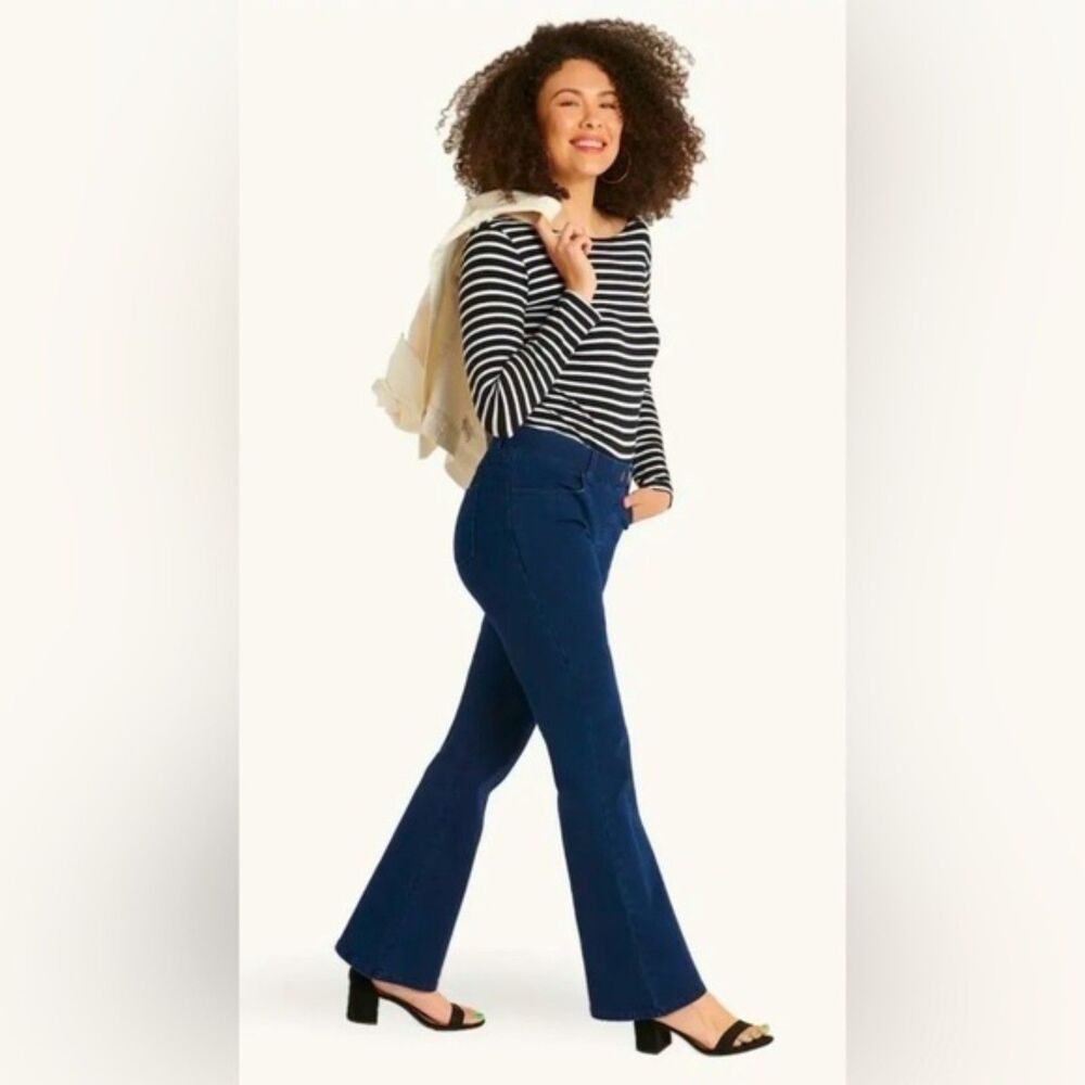 Betabrand Boot-Cut 4-Pocket Yoga Denim Jeans Jeggings Blue Size 2X